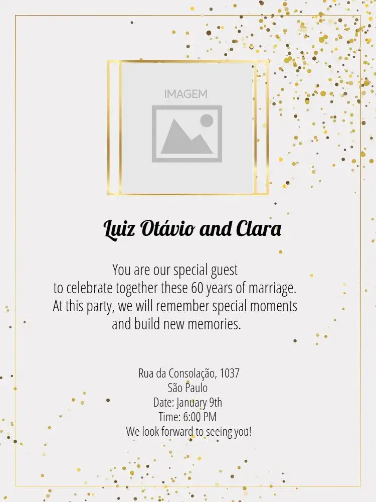 Diamond Anniversary Customized invitation