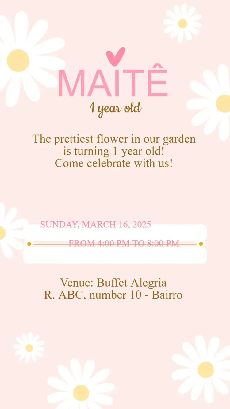 Daisy Birthday Invitation