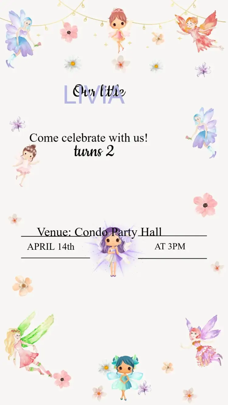 Invitation Fairy Birthday Invitation – Kids' Birthday Party theme magical, colorful, playful, feminine, fun, enchanted