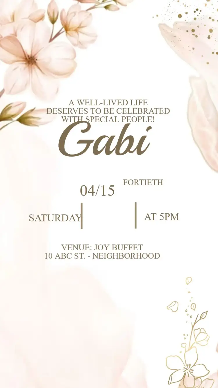 Invitation Floral Birthday Invitation – Birthday theme floral, colorful, elegant, modern, vintage