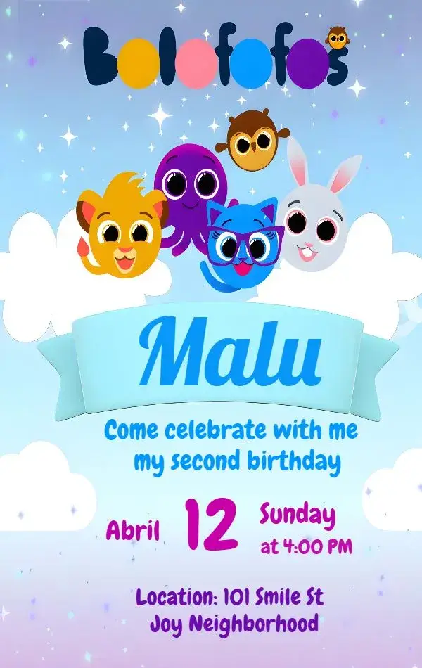 Bolofofos Kids invitation