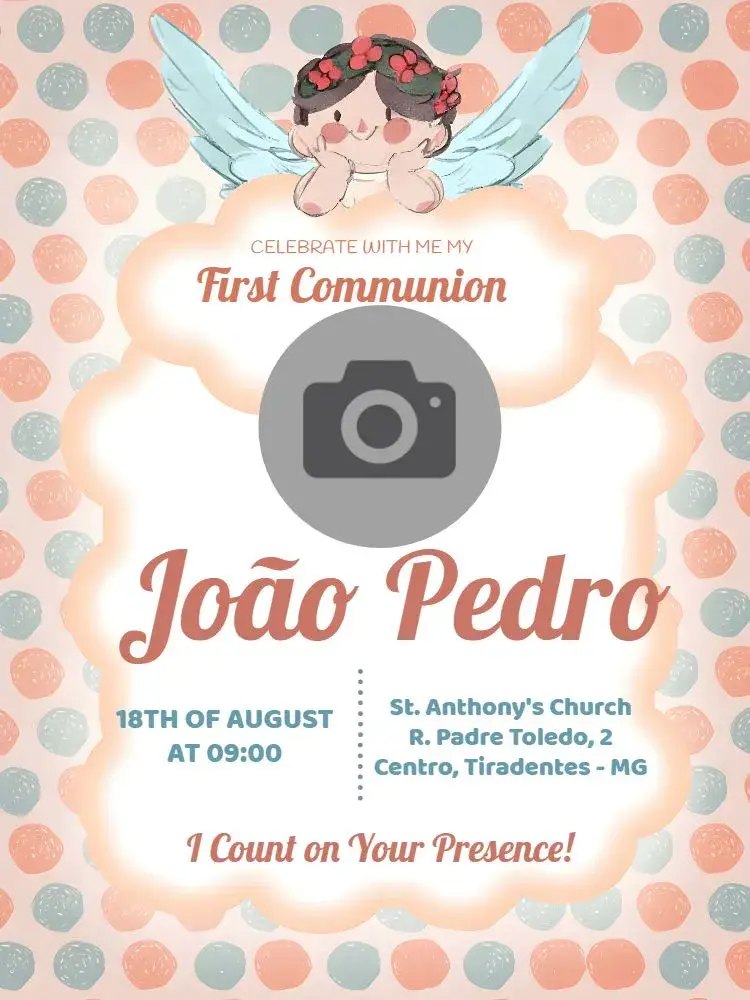 First Communion With Girl Photo invitation