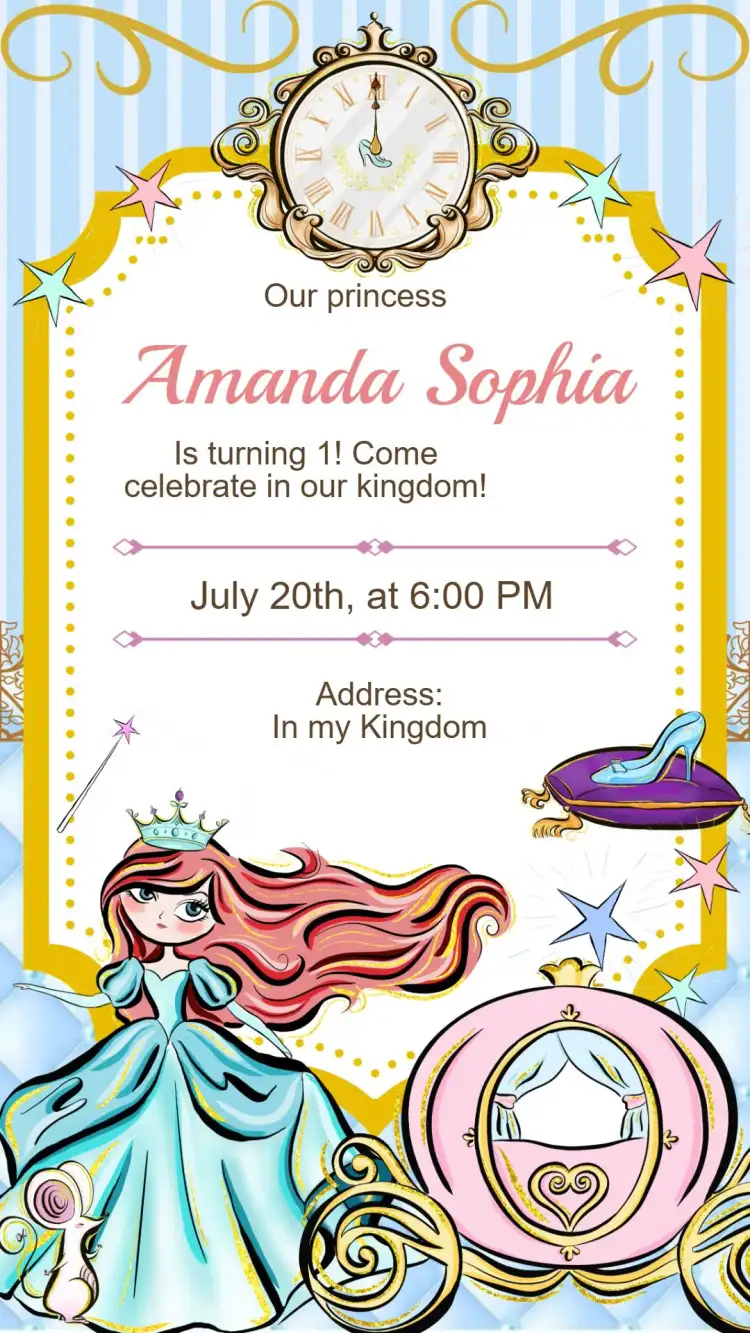 Cinderella Birthday Invitation
