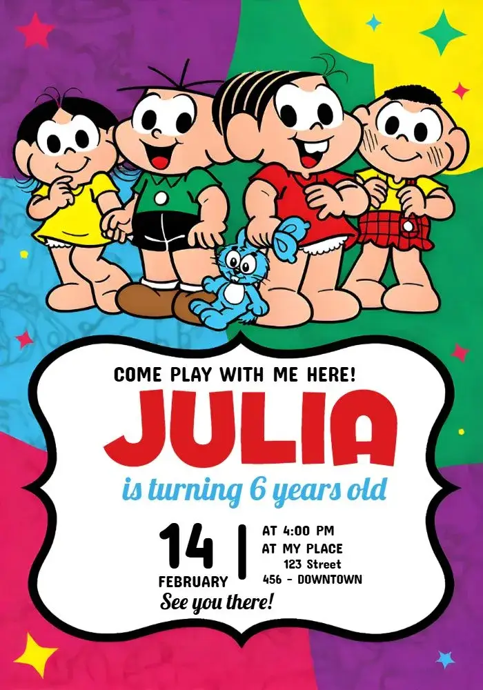 Turma Da Mônica Magali invitation