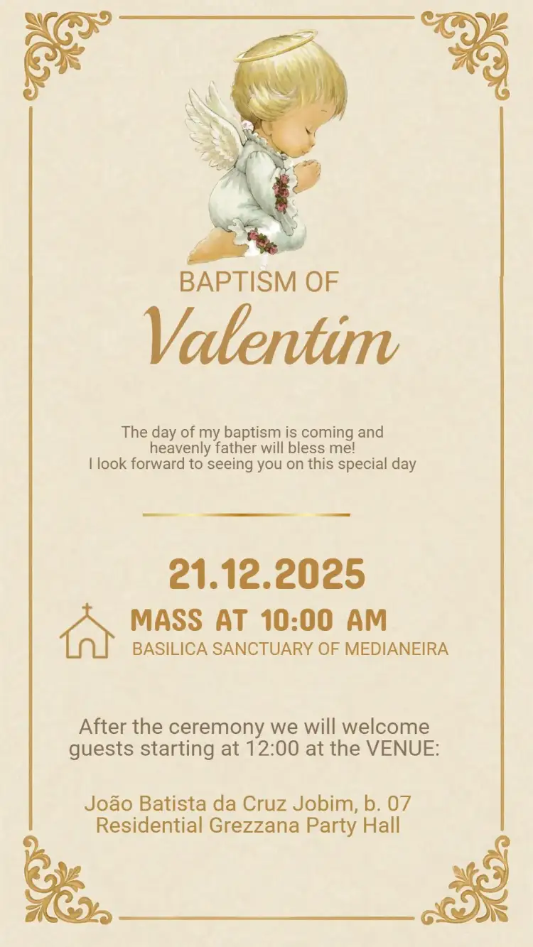 Invitation Baptism Invitation – Baptism theme pastel, floral, minimalist, modern, classic, playful