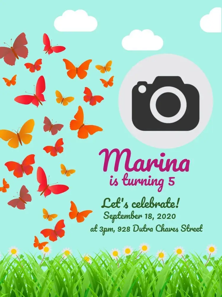 Butterflies Party invitation