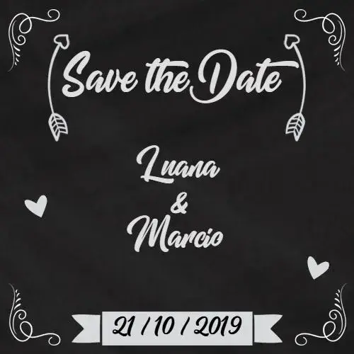 Invite Save The Date Chalkboard Love Online editable and customizable