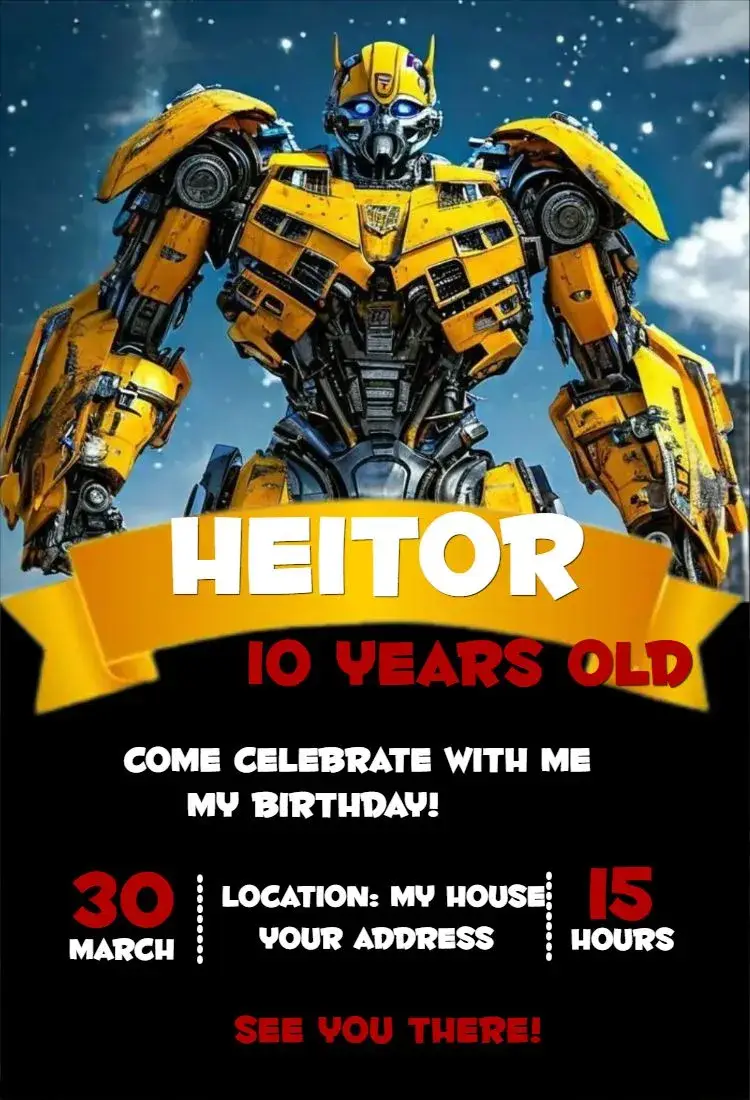 Transformers 1 invitation