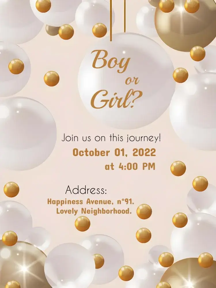 Invite Balloon Gender Reveal Party editable and customizable