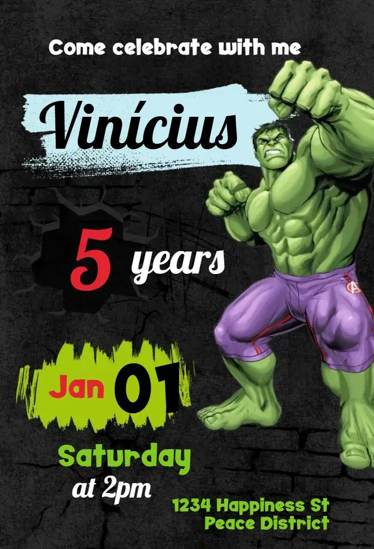 Hulk Wall invitation