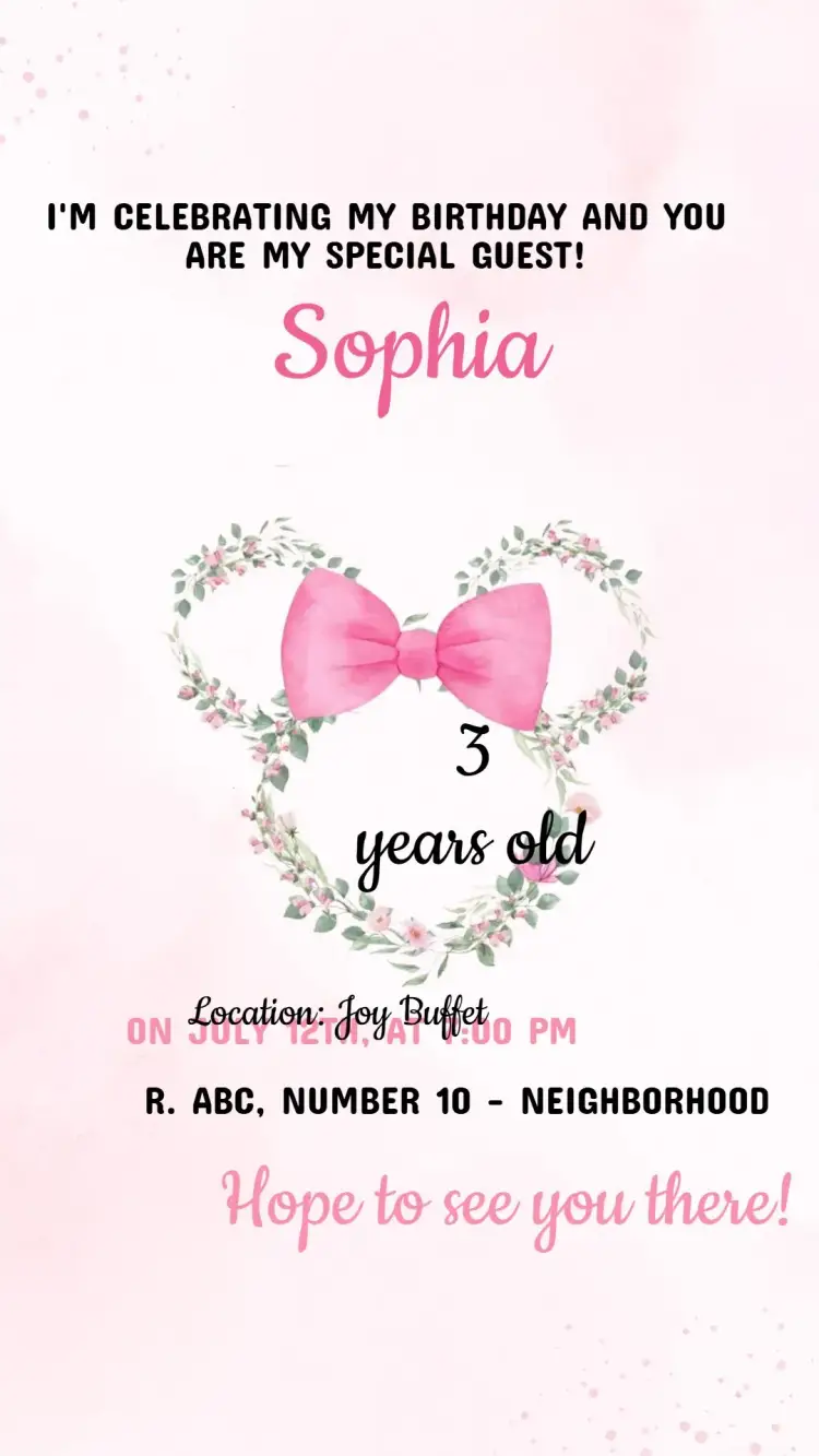 Minnie Birthday Invitation