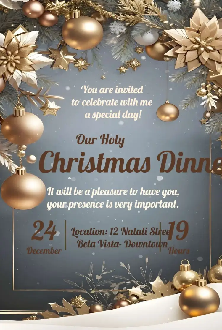 Invitation For Christmas Dinner Daddy – Commemorative Dates theme festive, colorful, Christmas-themed, cheerful, fun, classic