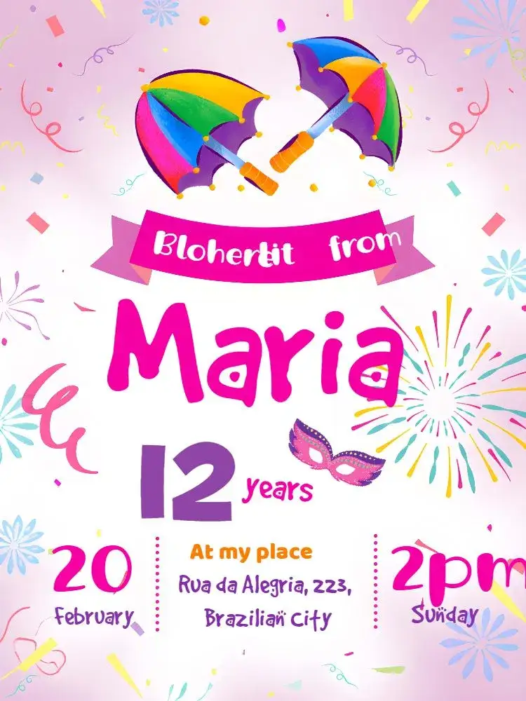 Invitation Carnival Carnival-party-ball-party – Commemorative Dates theme colorful, festive, fun, festive, playful