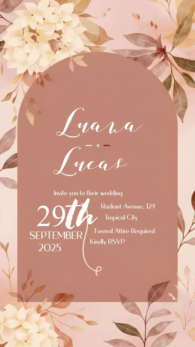 Invitation Watercolor Floral Wedding – Wedding theme floral, aquarela, terracota, romântico, rústico, elegante