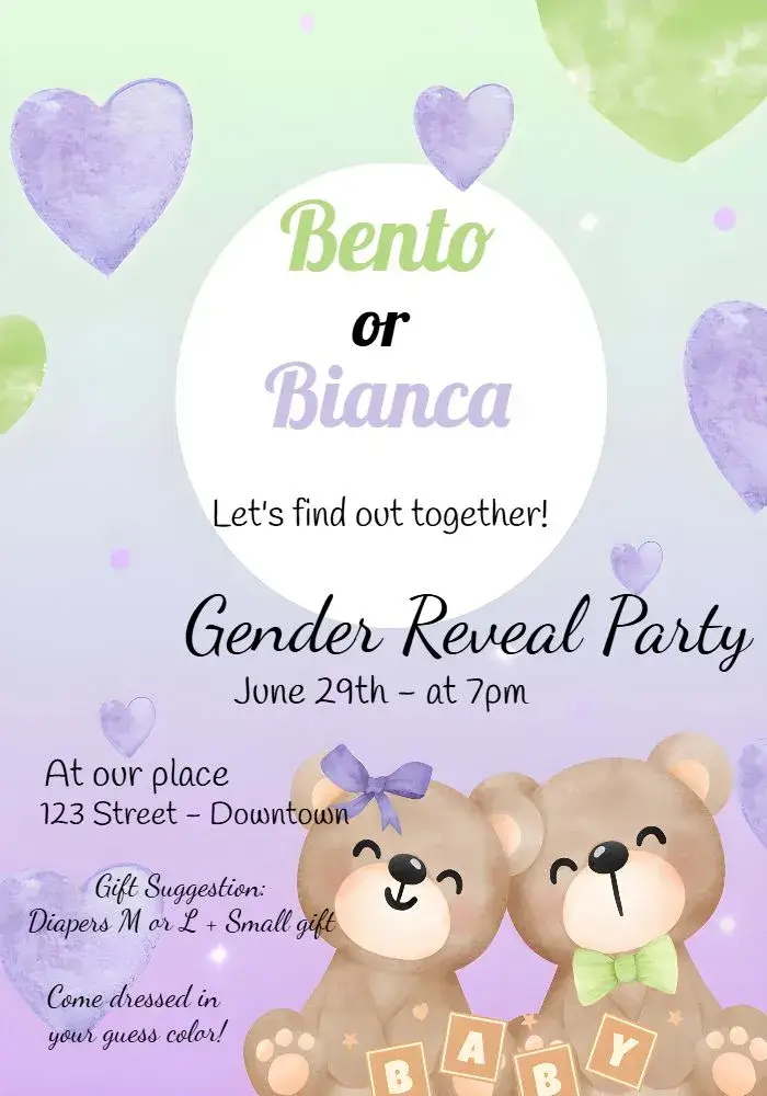 Baby Shower Teddy Bears Cloud invitation