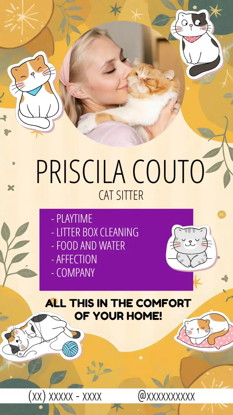 Business Card Cat Sister Pet Sitter invitation