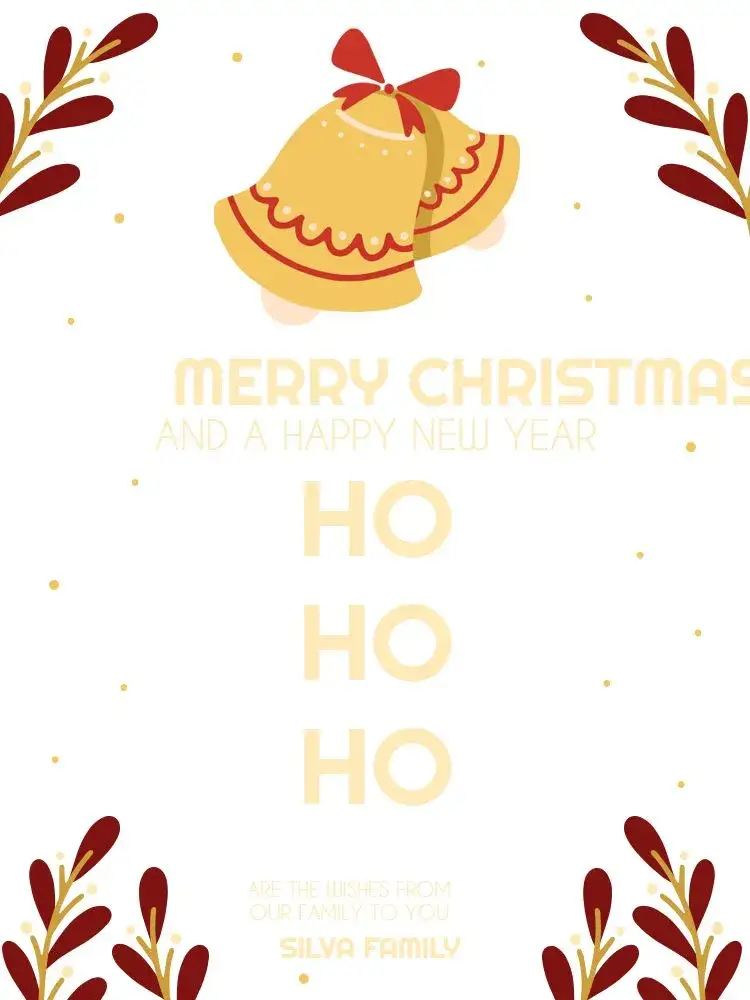 Invitation Clear Christmas Bells Celebration Card – Card theme clear, golden, floral, delicate, playful, festive