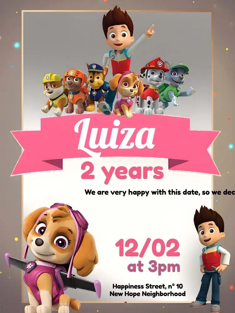 Paw Patrol Rocky invitation