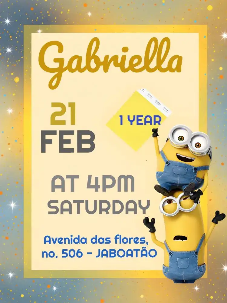 Invitation Minions – Most searched for theme colorful, fun-filled, childish, themed, lively, contemporary