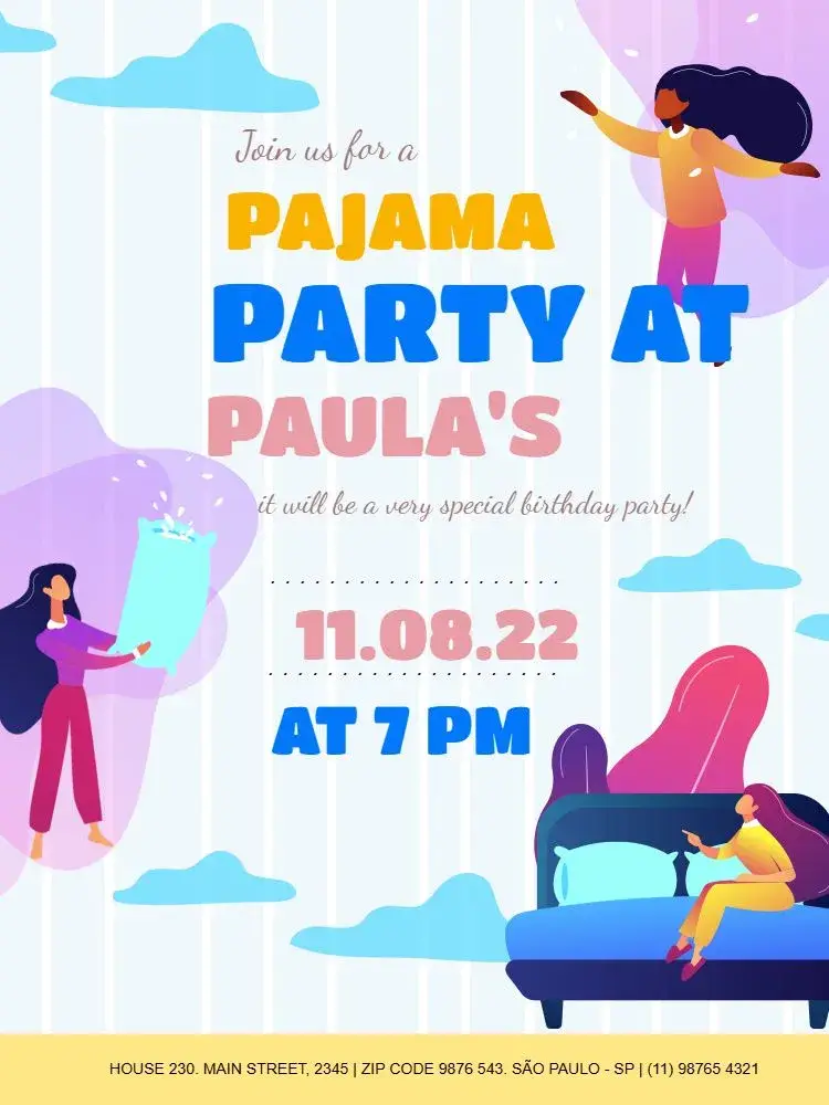 Pajama Party Person invitation
