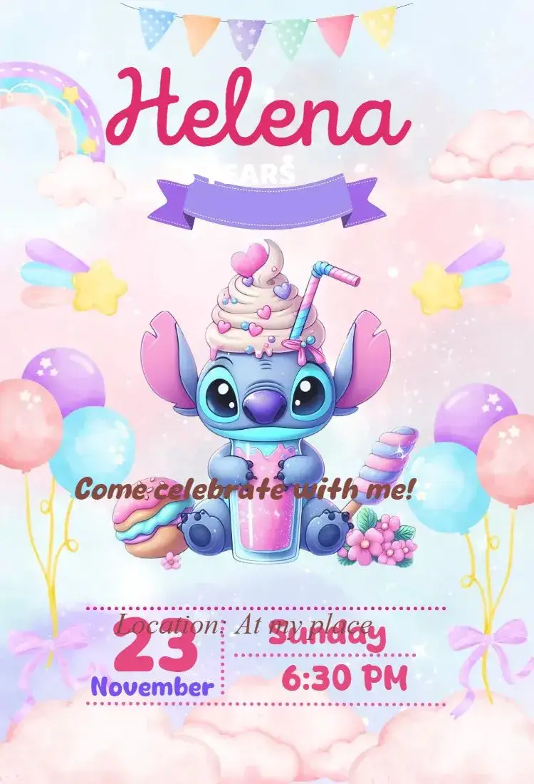 Invite digital stitch invitation editable and customizable