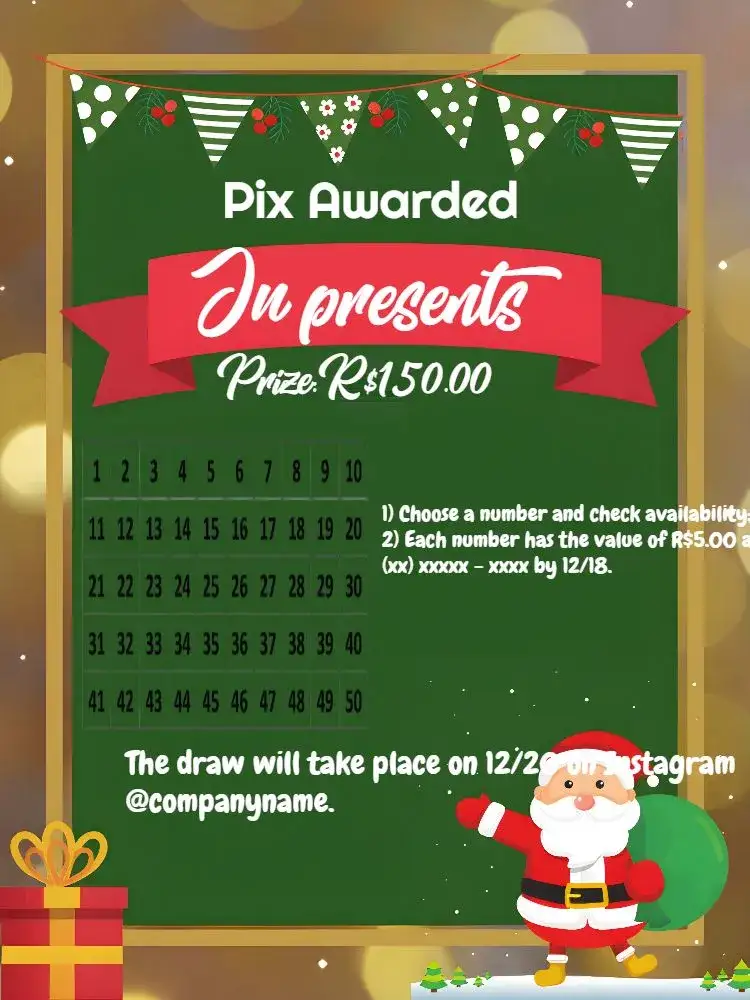 Invitation Prize-Winning Pix Christmas Card – Tickets theme Christmas-themed, modern, vibrant, elegant, colorful, interactive