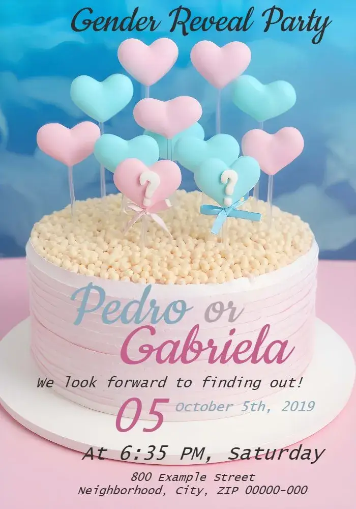 Baby Gender Reveal Party invitation