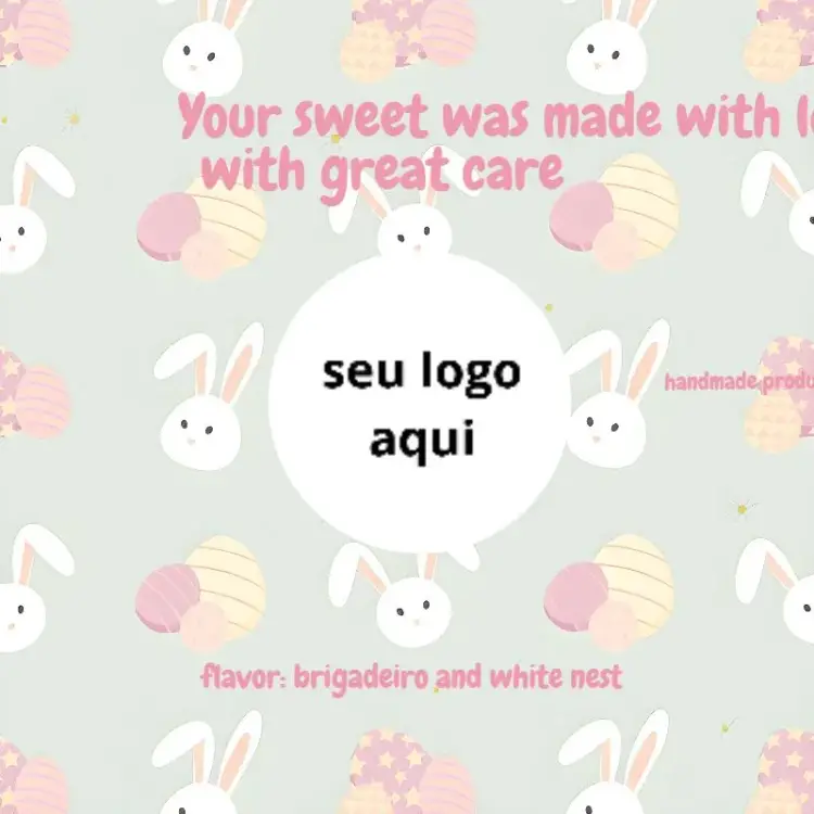 Sticker For Easter Egg Little Bunny invitation