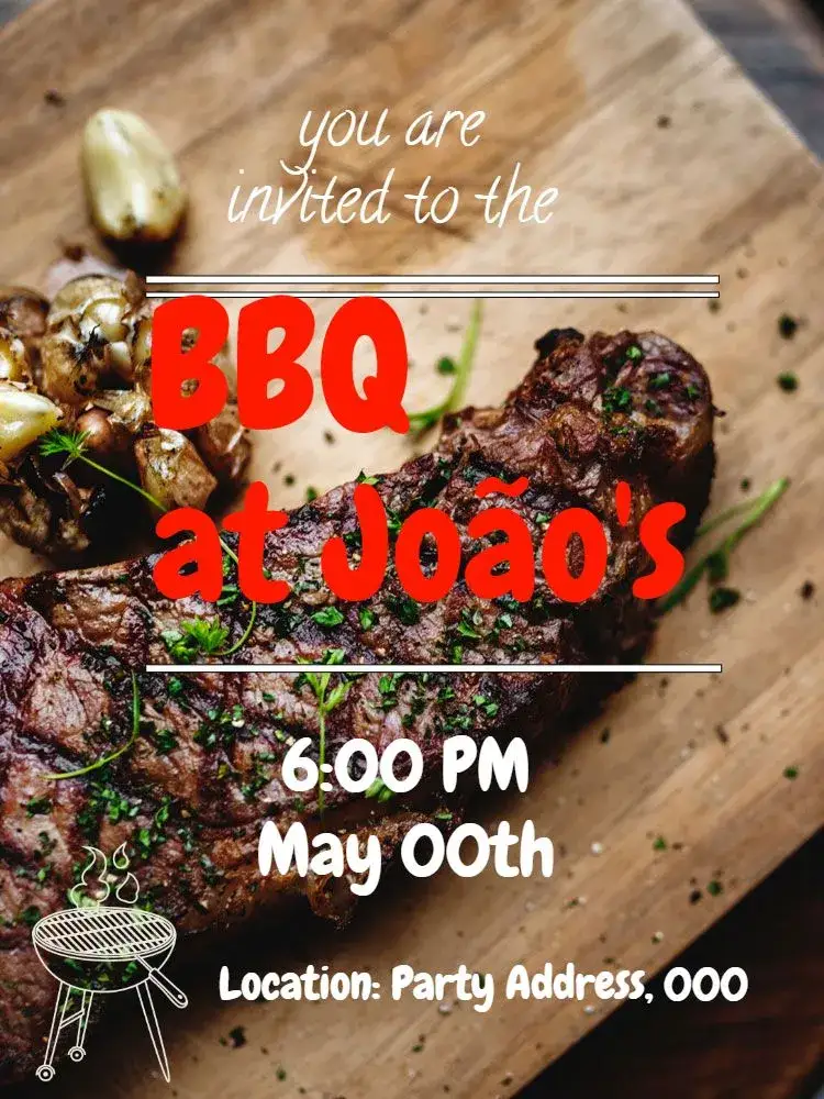 Invitation Barbecue Dinner – Most searched for theme modern, colorful, grilled, casual, fun