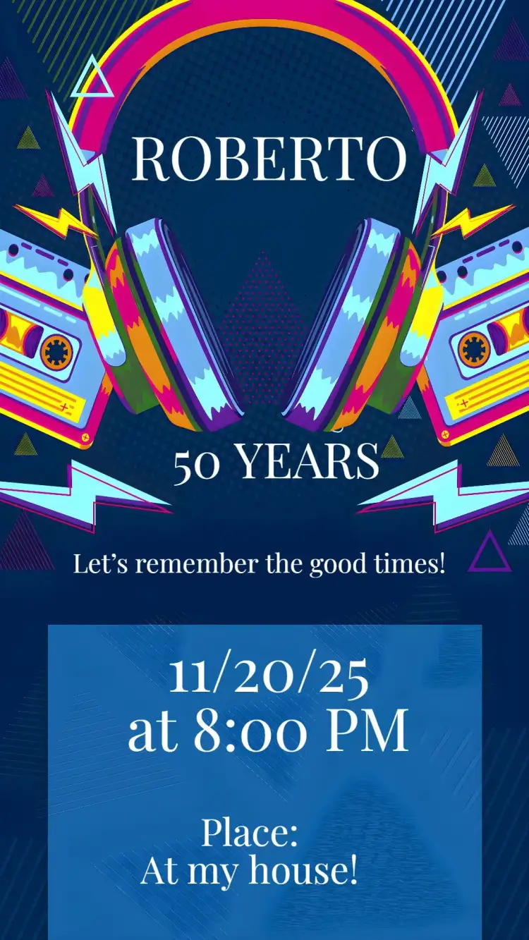 Invitation Adult Birthday – Birthday theme vintage, modern, colorful, retro, elegant, playful