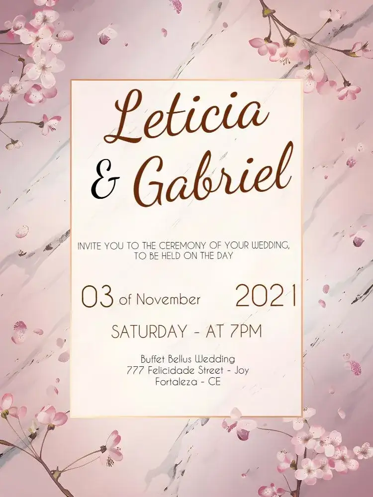 Invitation Pink Floral Wedding – Wedding theme floral, romantic, elegant, pastel, modern
