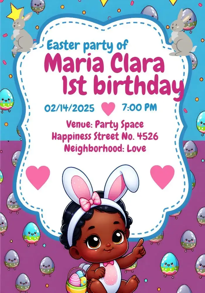 Easter Baby Bunny invitation