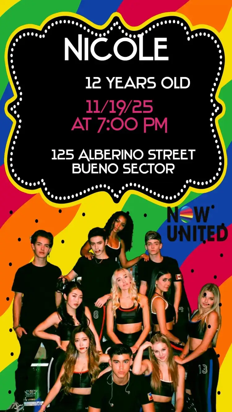 Invitation Now United – Birthday theme colorful, modern, youthful, fun, tropical, festive