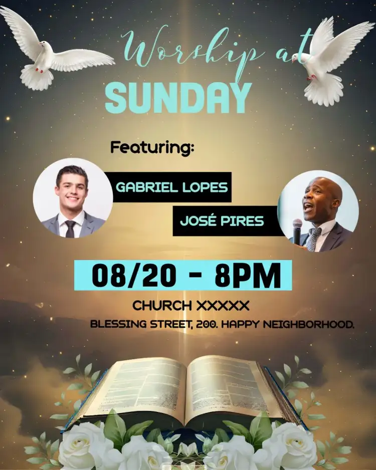 Invitation Art For Sunday Church Service With Photo Post – Baptism theme modern, gospel, minimalist, soft, welcoming, inspiring