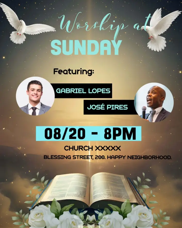 Art For Sunday Church Service With Photo Post invitation