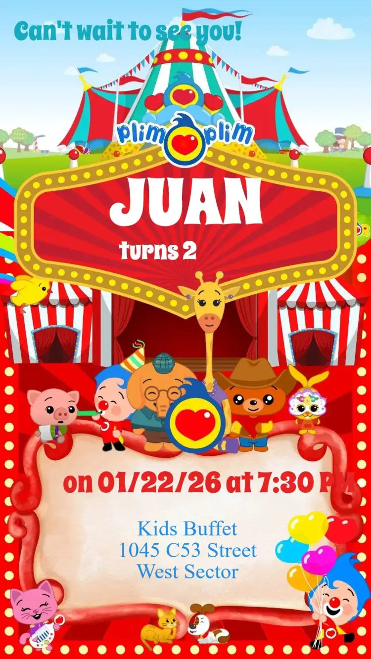 Plim Plim Circus invitation