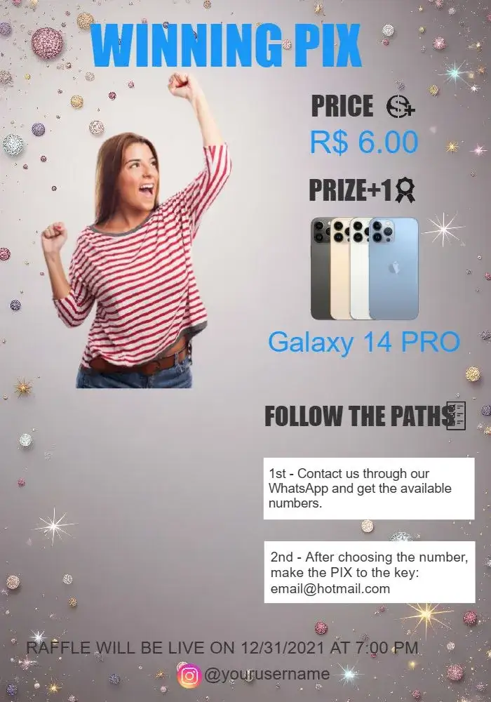 Invitation Pix Awarded Digital – Tickets theme modern, technological, elegant, minimalist, raffle, digital