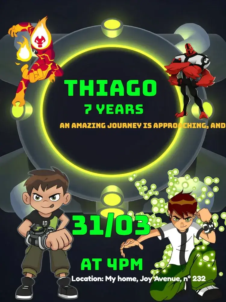 Ben 10 Alien invitation