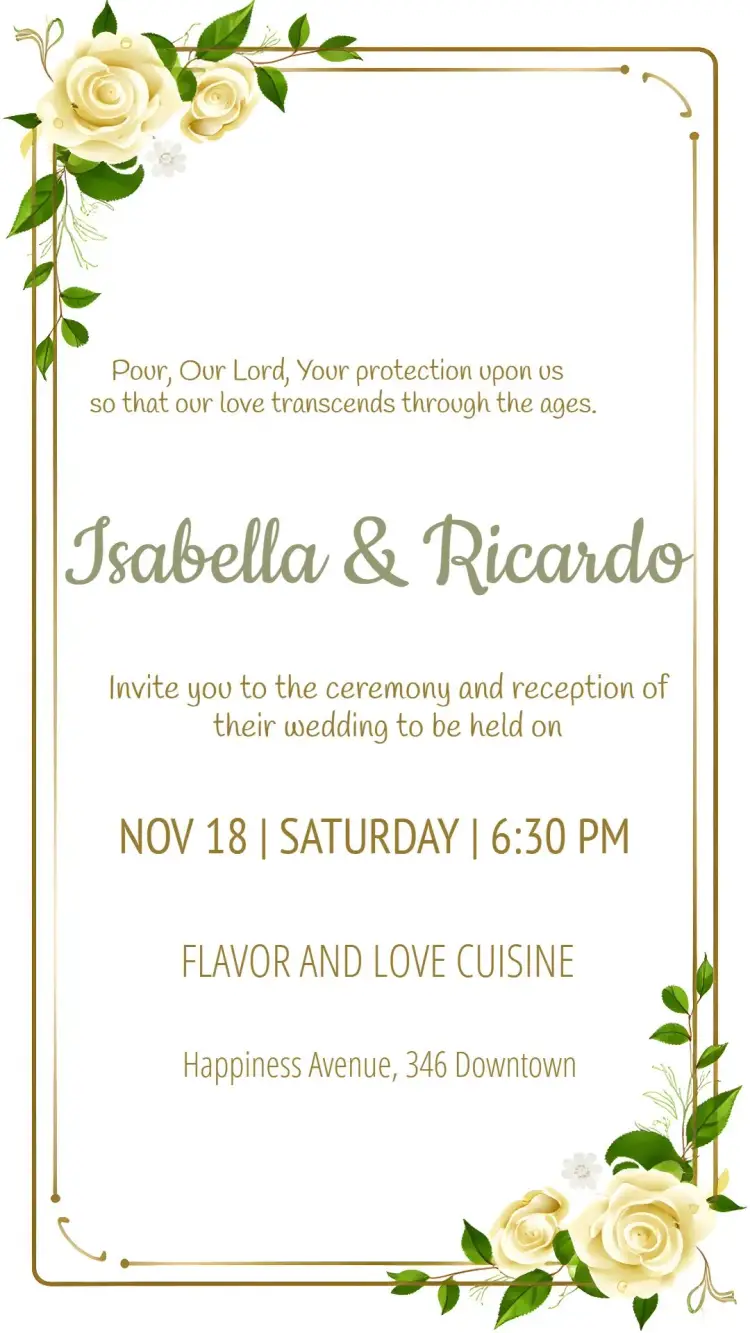 Green Floral Wedding invitation