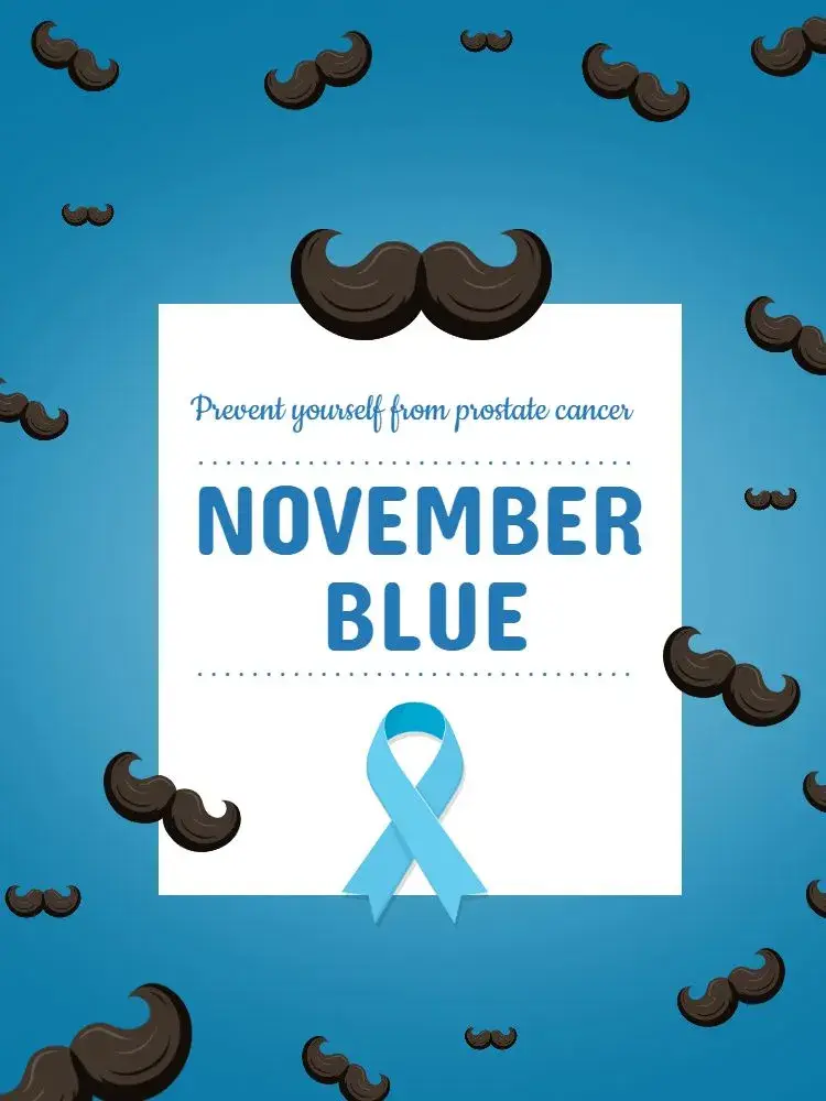Post For Prostate Cancer Awareness November Blue invitation