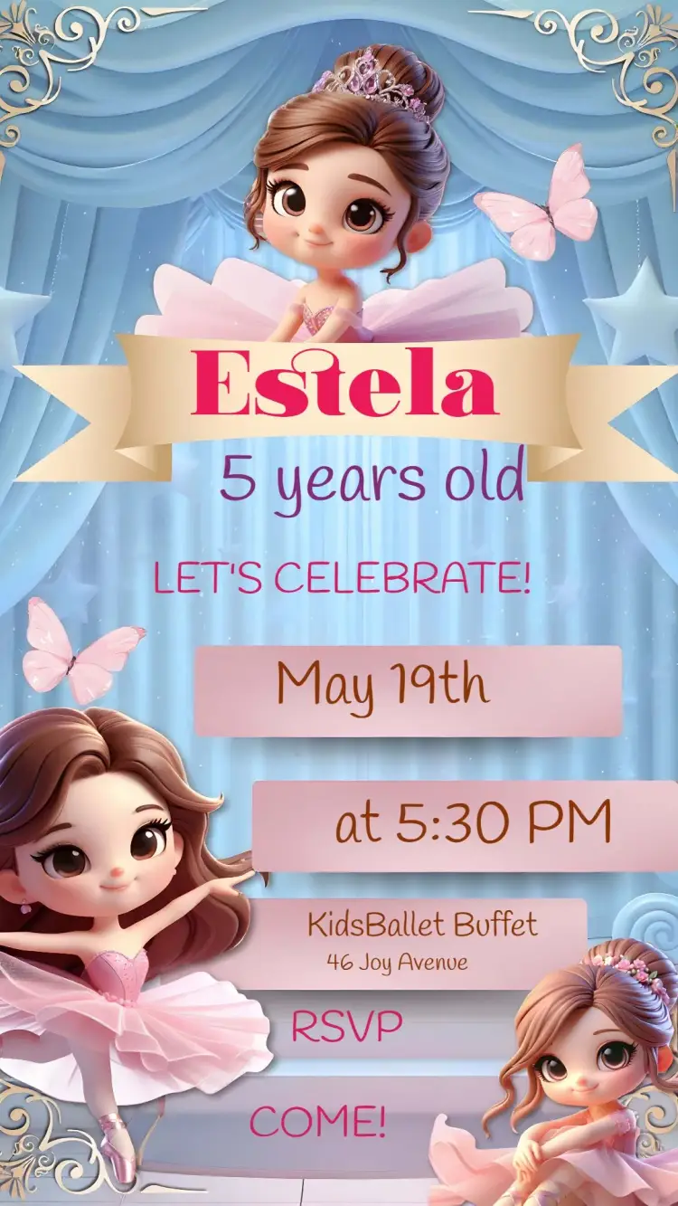 Children's Ballerina invitation