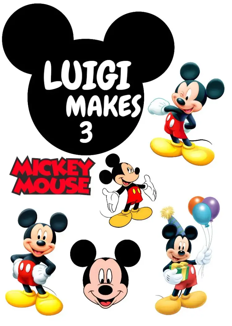 Mickey Mouse Cake Topper invitation