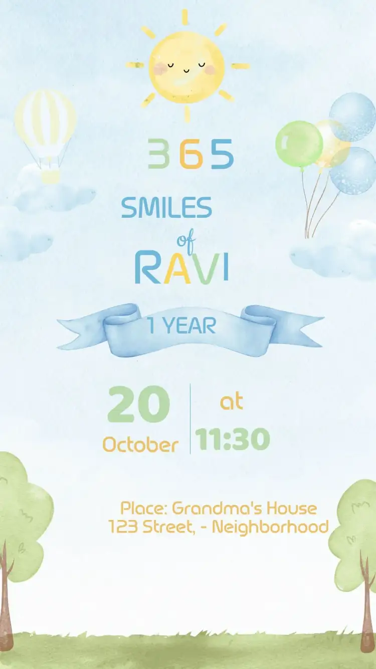 Invitation 365 Smiles Birthday Invitation – Kids' Birthday Party theme