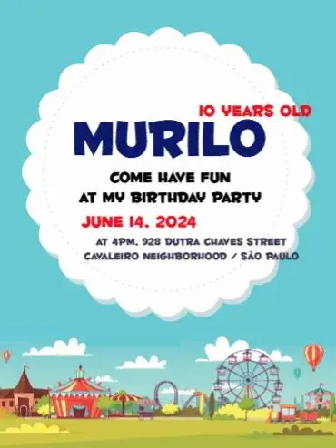 Cool Circus Celebration invitation