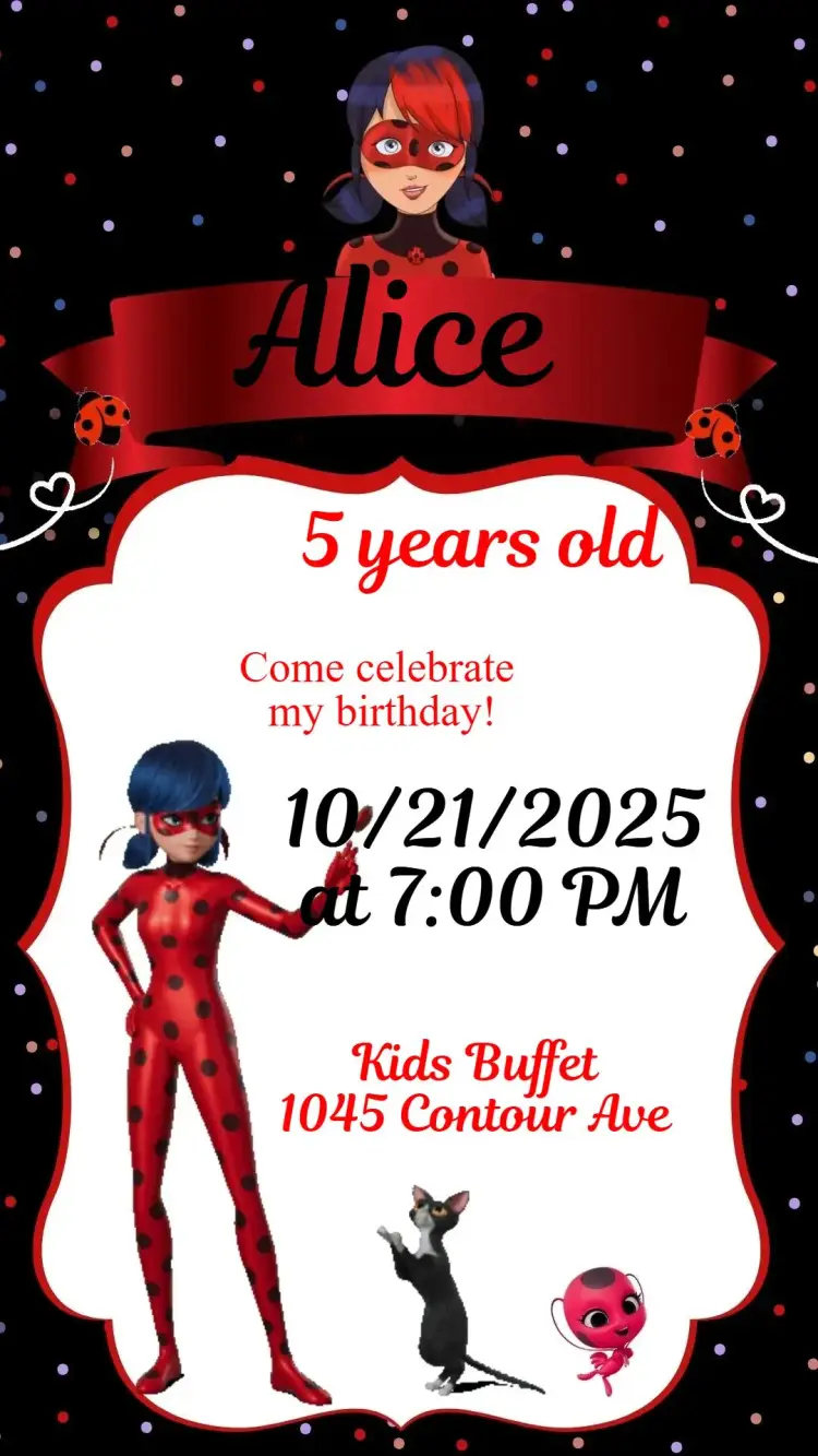Invite Ladybug editable and customizable