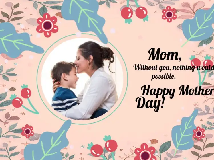 Invitation Mother's Day Photo Card Pink – Commemorative Dates theme floral, modern, romantic, colorful, elegant, vibrant
