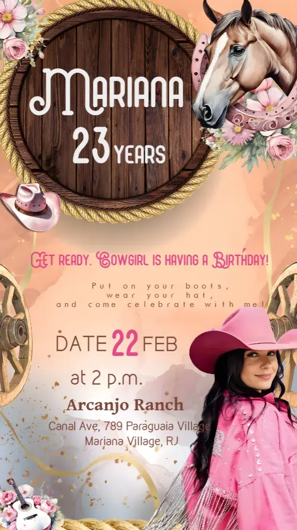 Cowgirl Ana Castela Cowboy invitation