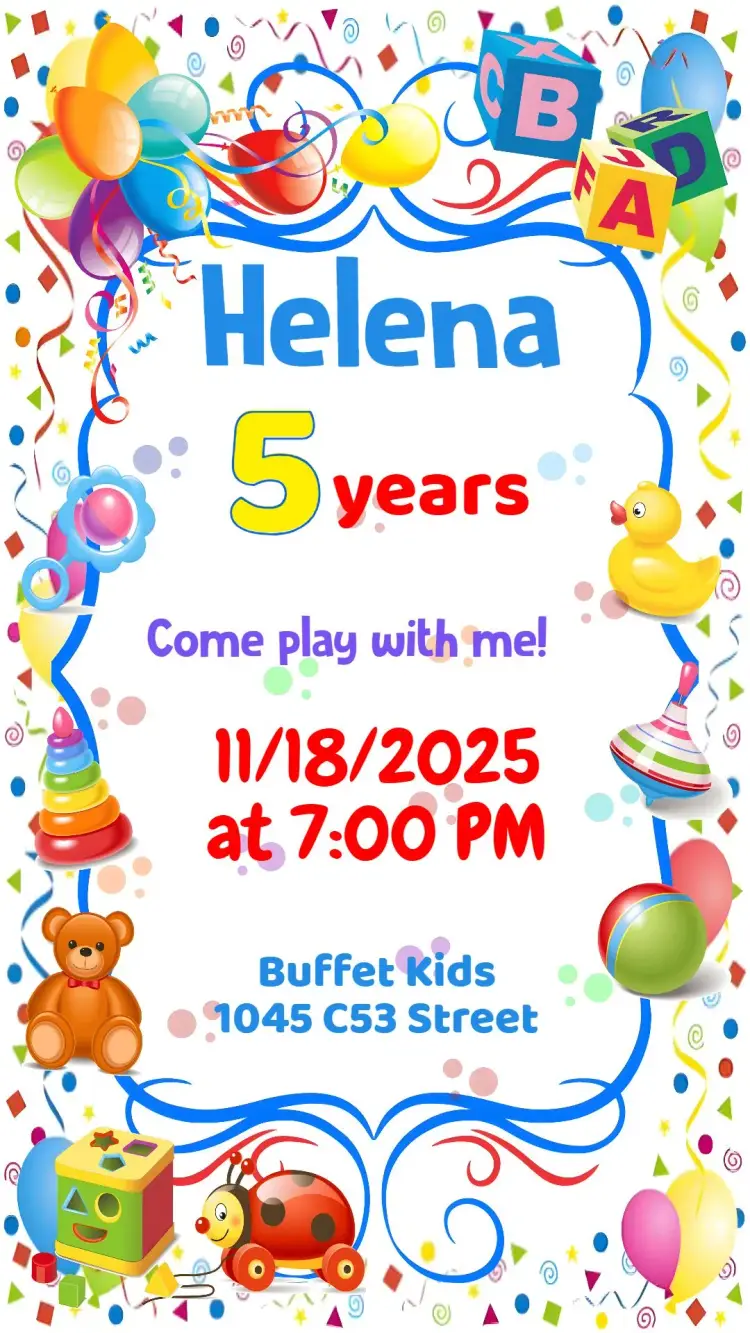 Toys invitation