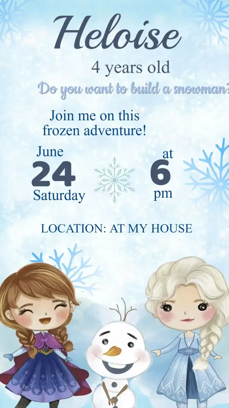 Frozen Birthday Invitation