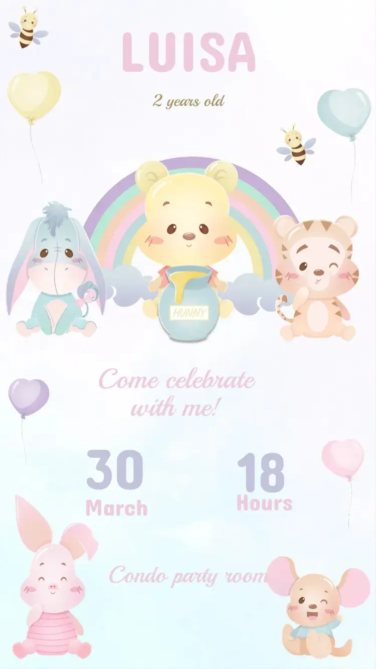 Winnie the Pooh Birthday Invitation